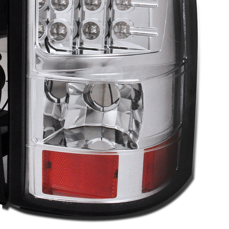 1999-2002 Chevrolet Silverado/ 1999-2006 GMC Sierra LED Tail Lights (Chrome Housing/Clear Lens)