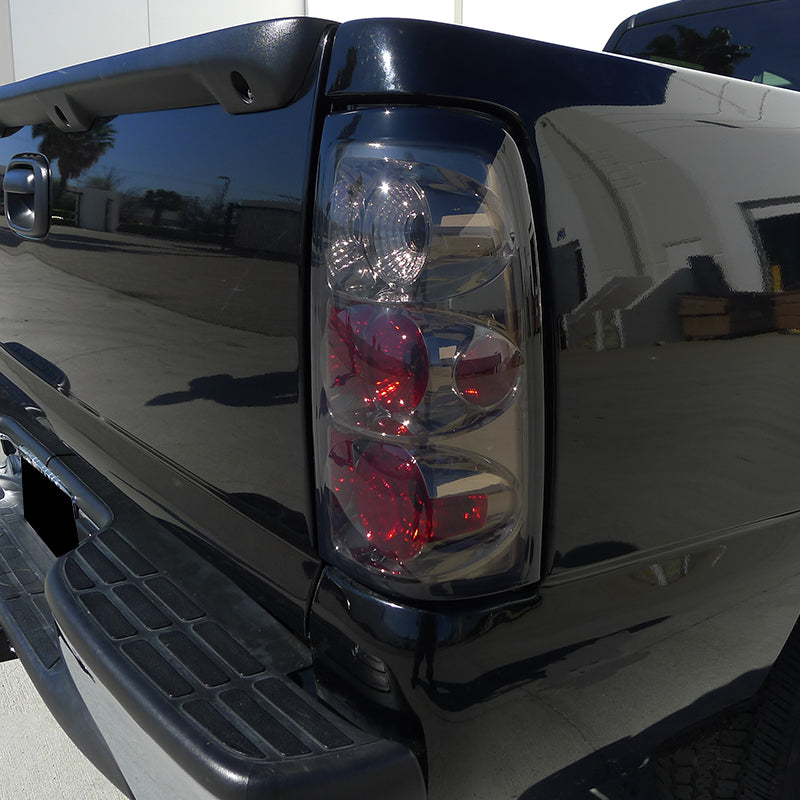 1999-2002 Chevrolet Silverado/ 1999-2006 GMC Sierra Tail Lights (Chrome Housing/Smoked Lens)