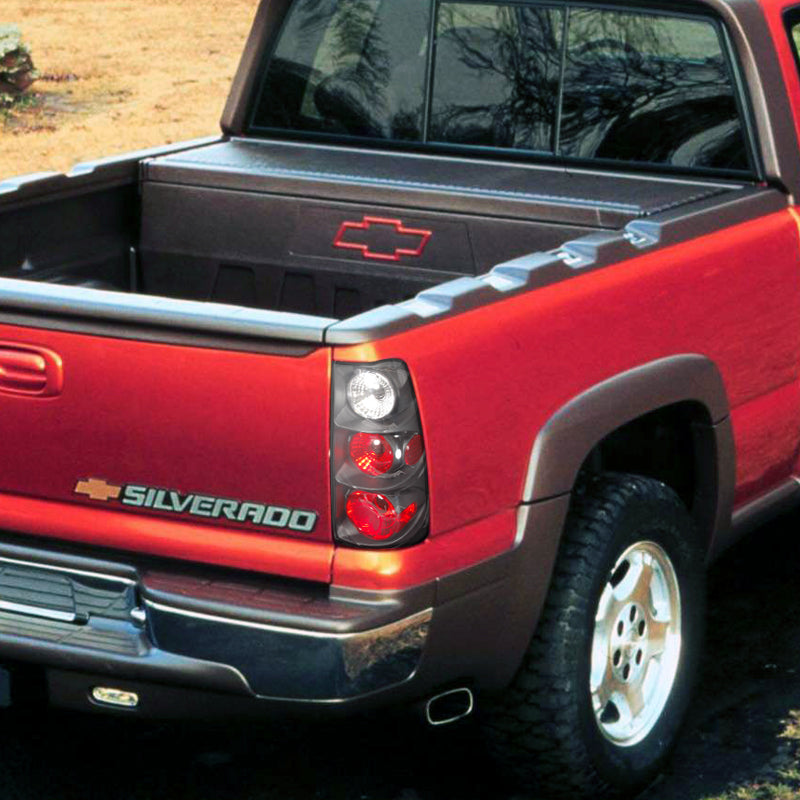 1999-2002 Chevrolet Silverado/ 1999-2006 GMC Sierra Tail Lights (Matte Black Housing/Clear Lens)