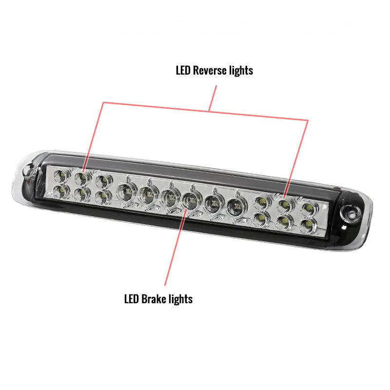 1999-2002 Chevrolet Silverado/1999-2006 GMC Sierra LED 3rd Brake Light - RS (Chrome Housing/Clear Lens)