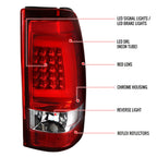 1999-2002 Chevrolet Silverado/ 1999-2006 GMC Sierra LED Tail Lights - G2 (Chrome Housing/Red Clear Lens)