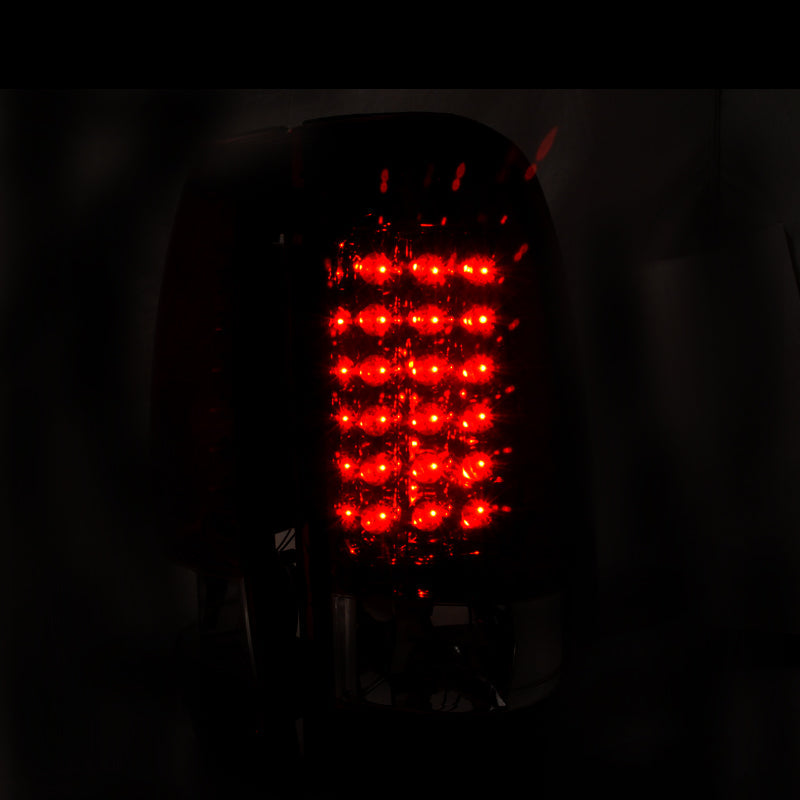 1999-2002 Chevrolet Silverado/ 1999-2006 GMC Sierra LED Tail Lights (Chrome Housing/Red Clear Lens)
