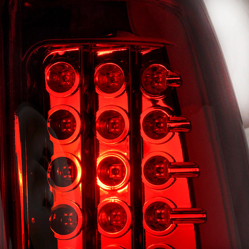 1999-2002 Chevrolet Silverado/ 1999-2006 GMC Sierra LED Tail Lights (Chrome Housing/Red Clear Lens)