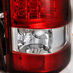 1999-2002 Chevrolet Silverado/ 1999-2006 GMC Sierra LED Tail Lights (Chrome Housing/Red Clear Lens)