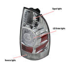 2005-2015 Toyota Tacoma LED Tail Lights (Chrome Housing/Clear Lens)