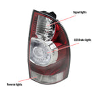 2005-2015 Toyota Tacoma LED Tail Lights (Chrome Housing/Red Clear Lens)
