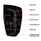 2016-2022 Toyota Tacoma LED Bar Tail Lights (Glossy Black Housing/Smoked Lens)