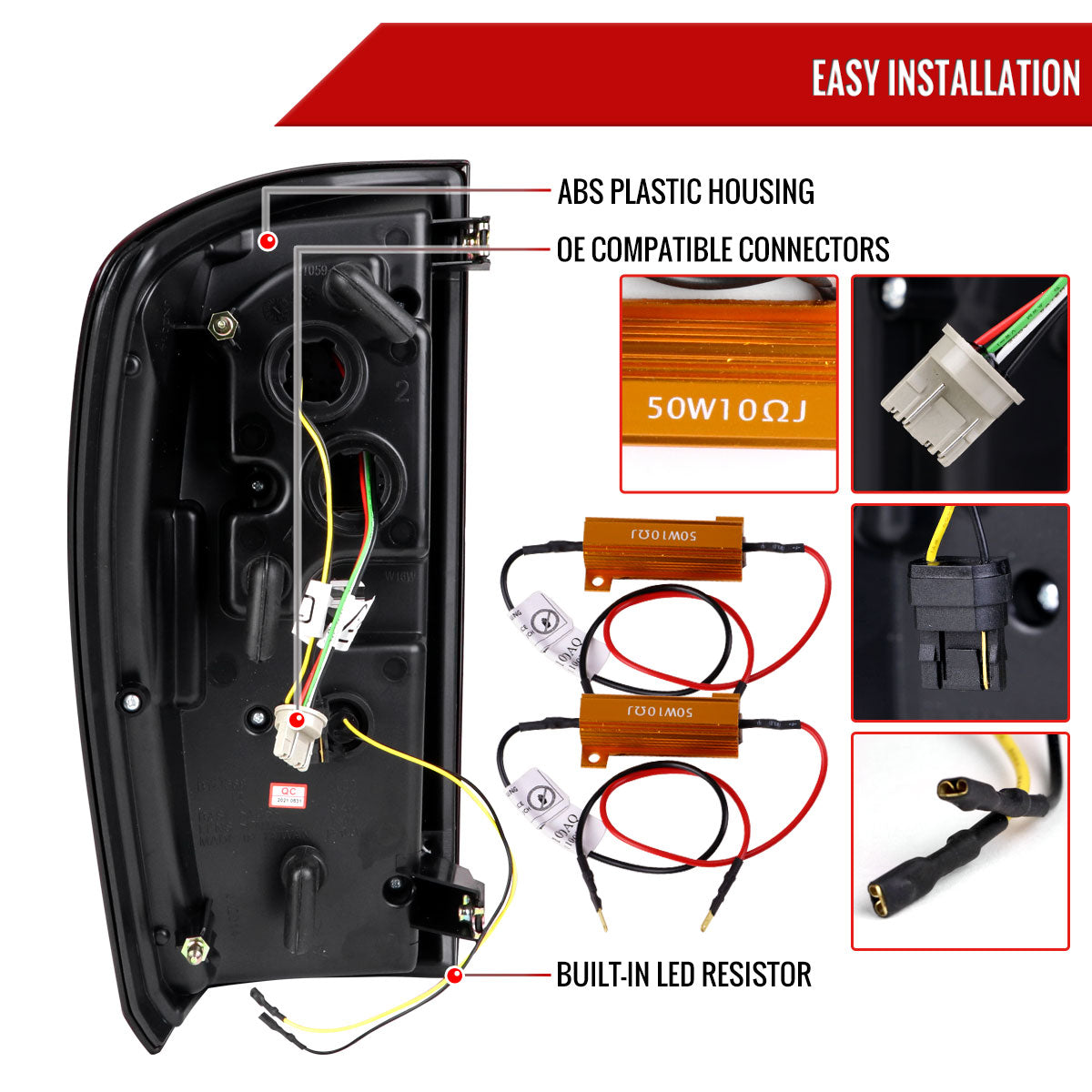 2016-2022 Toyota Tacoma LED Bar Tail Lights (Chrome Housing/Smoked Lens)