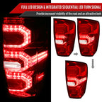 2016-2022 Toyota Tacoma Sequential Signal LED Tail Lights (Chrome Housing/Red Lens)
