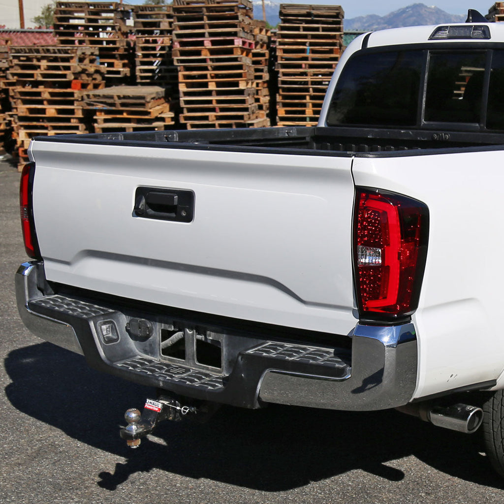 2016-2022 Toyota Tacoma LED Bar Tail Lights (Chrome Housing/Red Clear Lens)