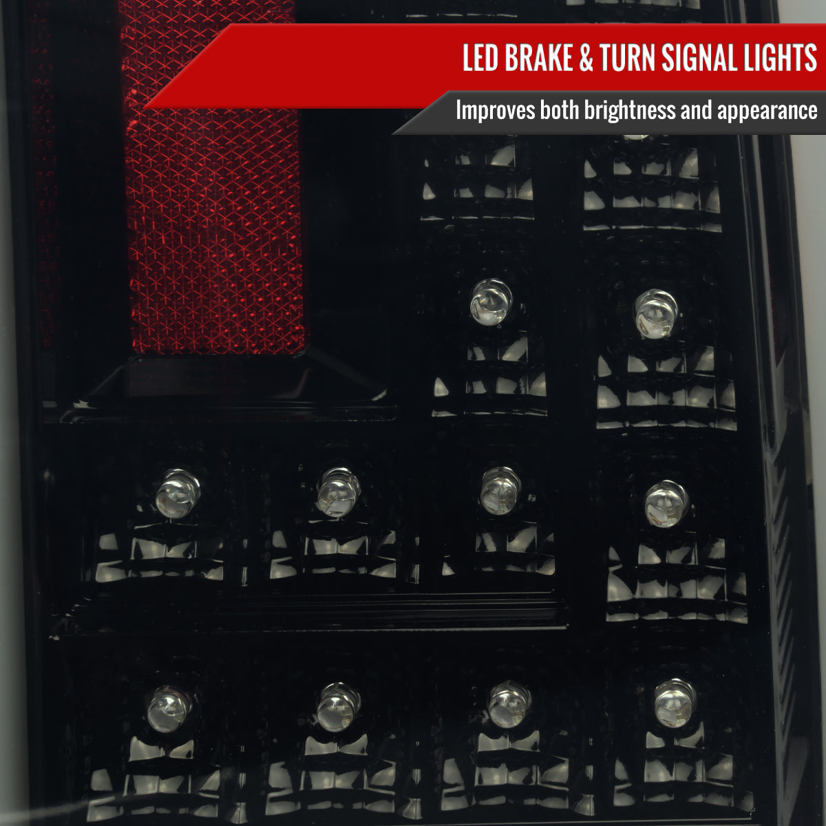 2015-2020 Chevrolet Tahoe/Suburban LS LT LTZ Premier LED Tail Lights (Glossy Black Housing/Smoked Lens)