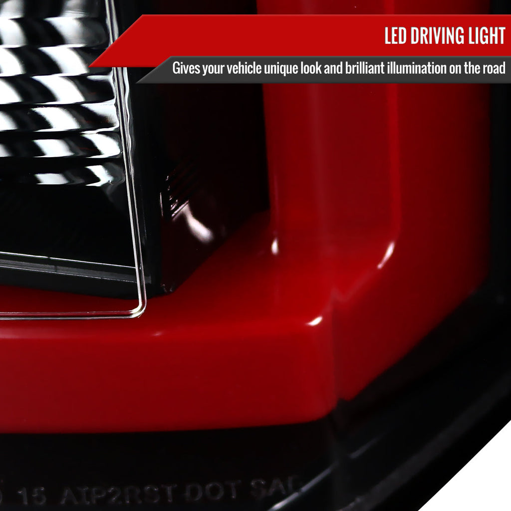 2015-2020 Chevrolet Tahoe/Suburban LS LT LTZ Premier LED Tail Lights (Jet Black Housing/Clear Lens)