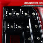 2015-2020 Chevrolet Tahoe/Suburban LS LT LTZ Premier LED Tail Lights (Jet Black Housing/Clear Lens)