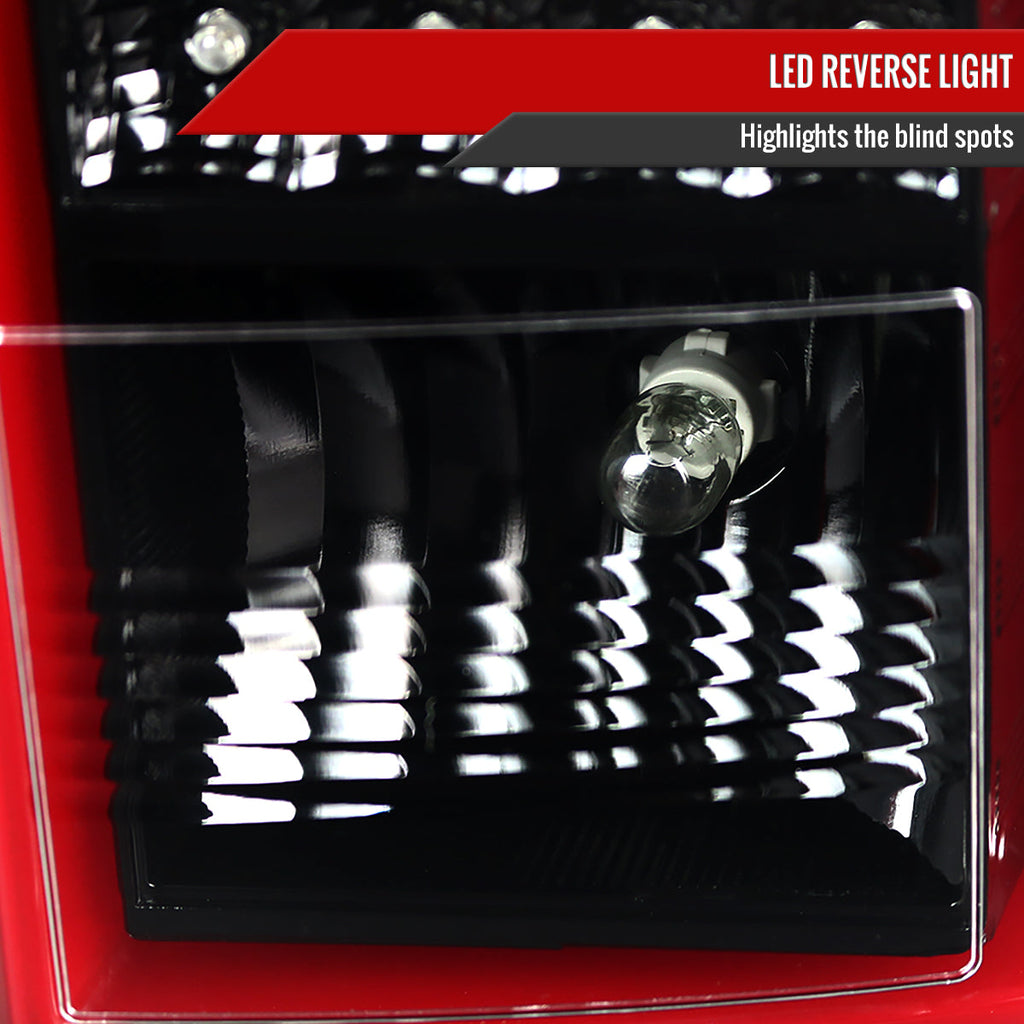 2015-2020 Chevrolet Tahoe/Suburban LS LT LTZ Premier LED Tail Lights (Jet Black Housing/Clear Lens)