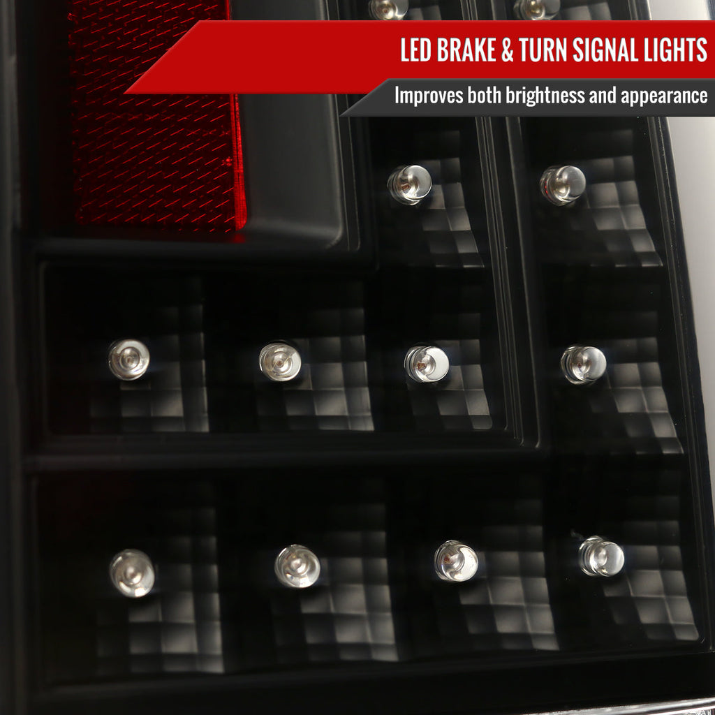 2015-2020 Chevrolet Tahoe/Suburban LS LT LTZ Premier LED Tail Lights (Matte Black Housing/Clear Lens)