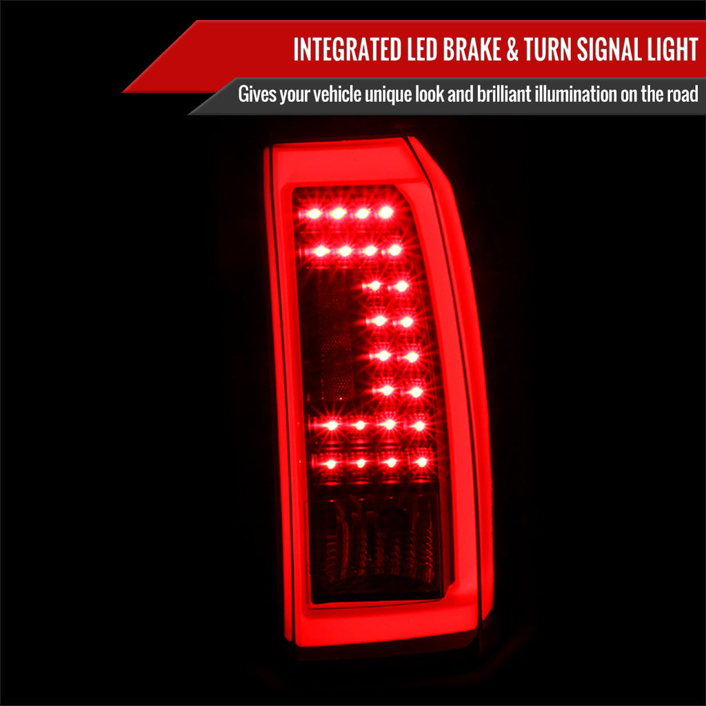 2015-2020 Chevrolet Tahoe/Suburban LS LT LTZ Premier Red Bar LED Tail Lights (Black Housing/Clear Lens)