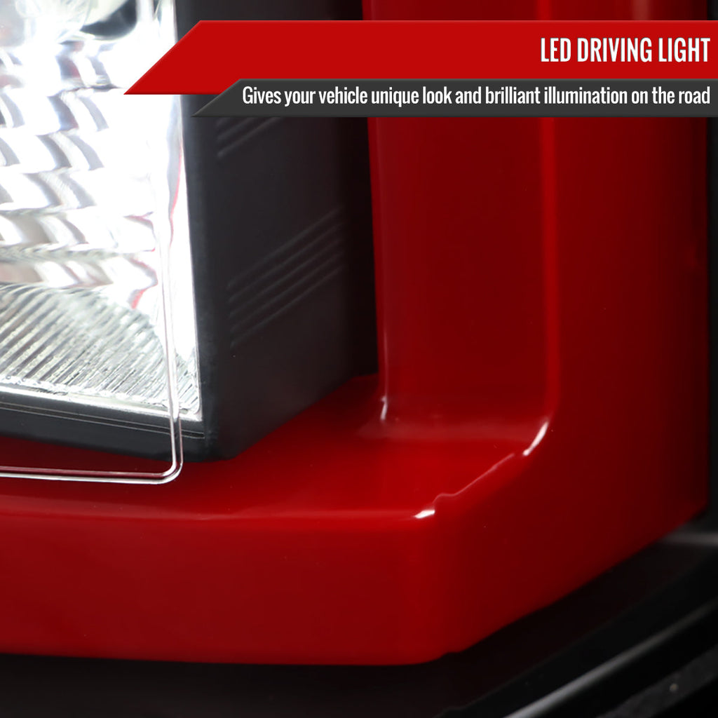 2015-2020 Chevrolet Tahoe/Suburban LS LT LTZ Premier Red Bar LED Tail Lights (Black Housing/Clear Lens)