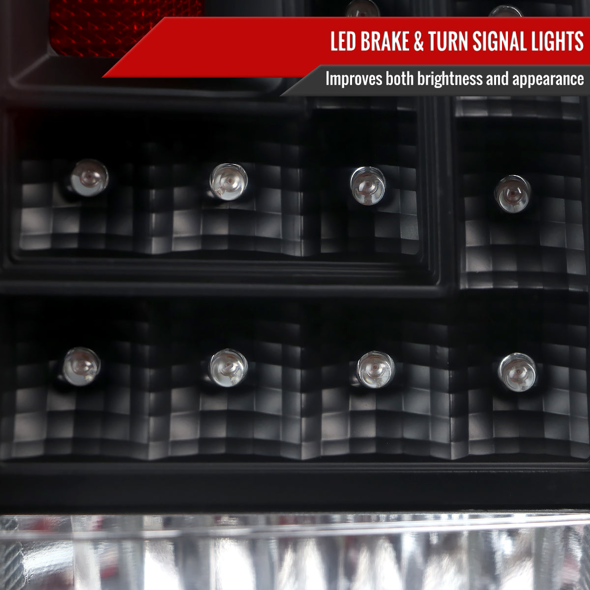 2015-2020 Chevrolet Tahoe/Suburban LS LT LTZ Premier Red Bar LED Tail Lights (Black Housing/Clear Lens)