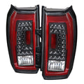 2015-2020 Chevrolet Tahoe/Suburban LS LT LTZ Premier Red Bar LED Tail Lights (Black Housing/Clear Lens)