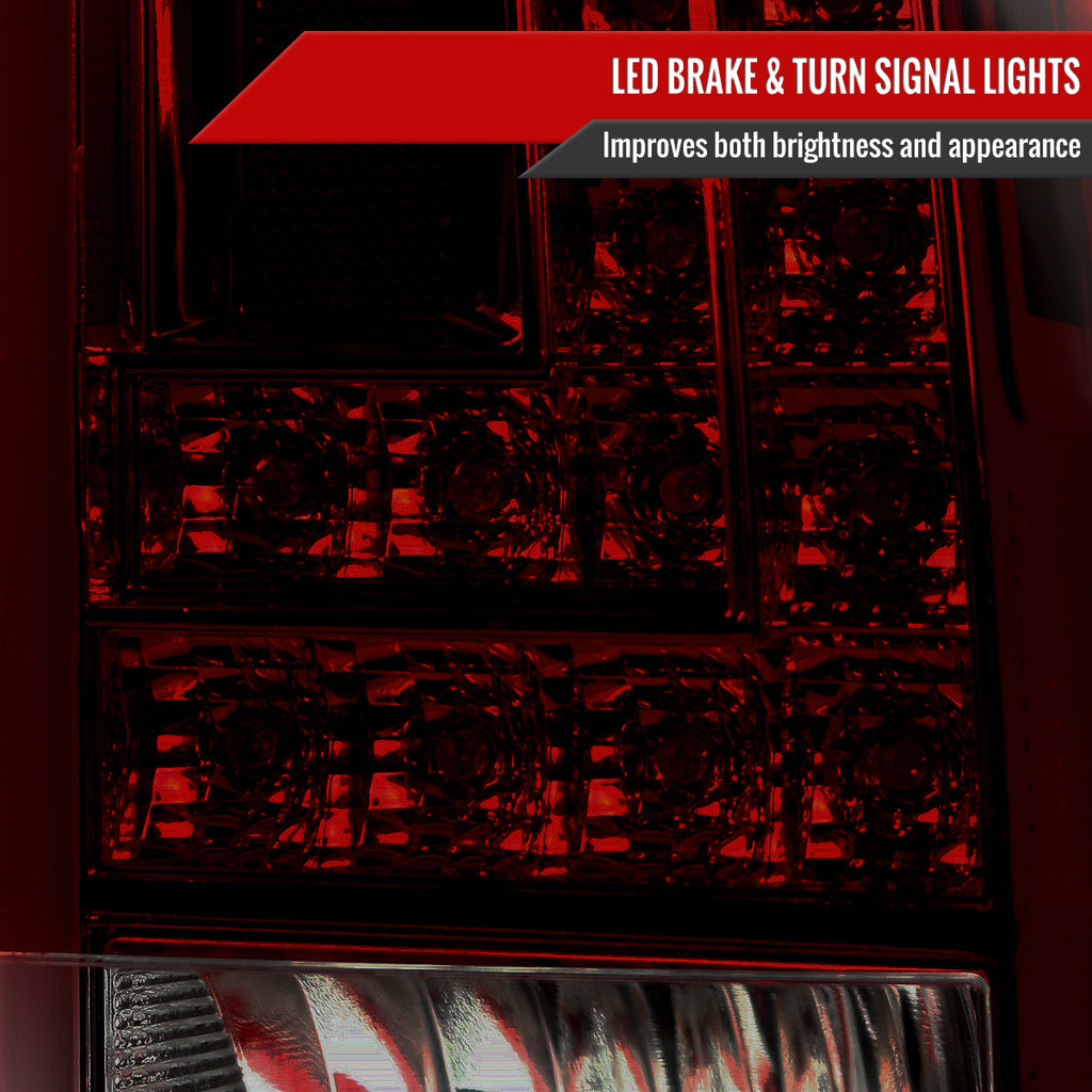2015-2020 Chevrolet Tahoe/Suburban LS LT LTZ Premier LED Tail Lights (Chrome Housing/Red Smoked Lens)