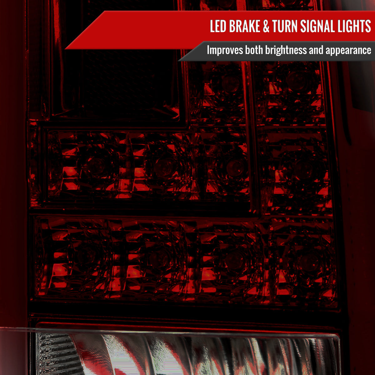 2015-2020 Chevrolet Tahoe/Suburban LS LT LTZ Premier LED Tail Lights (Chrome Housing/Red Smoked Lens)