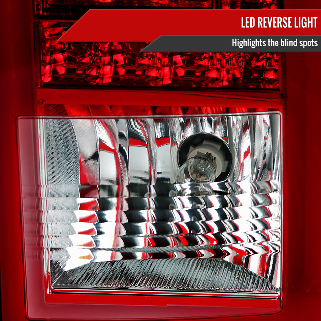 2015-2020 Chevrolet Tahoe/Suburban LS LT LTZ Premier LED Tail Lights (Chrome Housing/Red Lens)