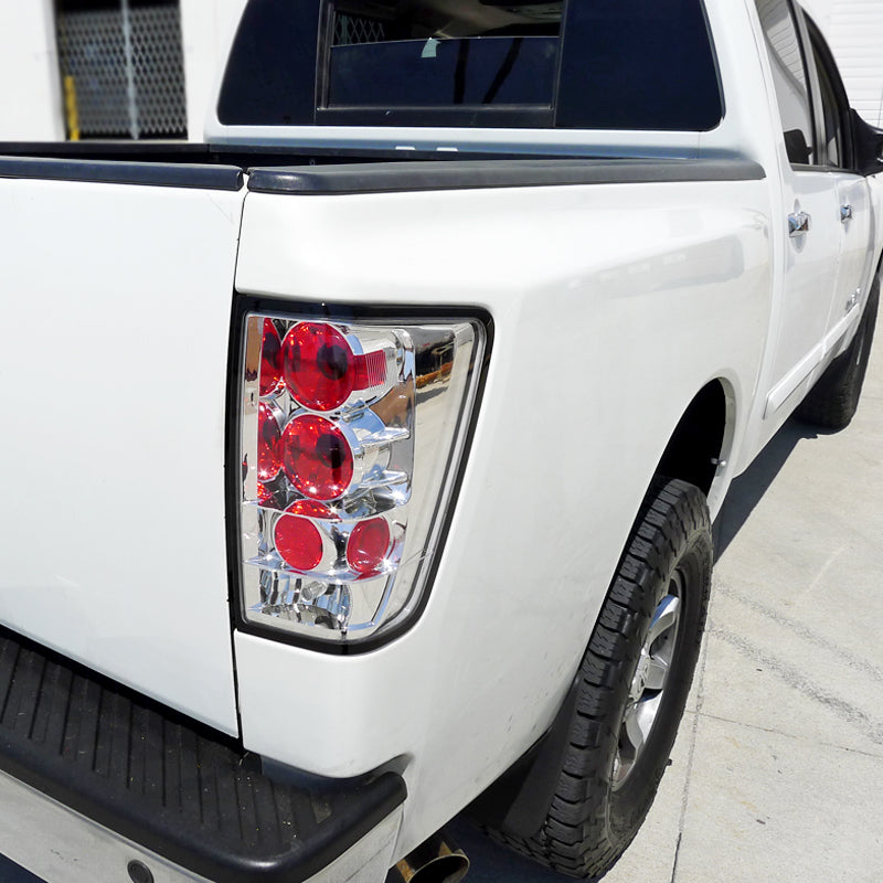 2004-2015 Nissan Titan Tail Lights (Chrome Housing/Clear Lens)