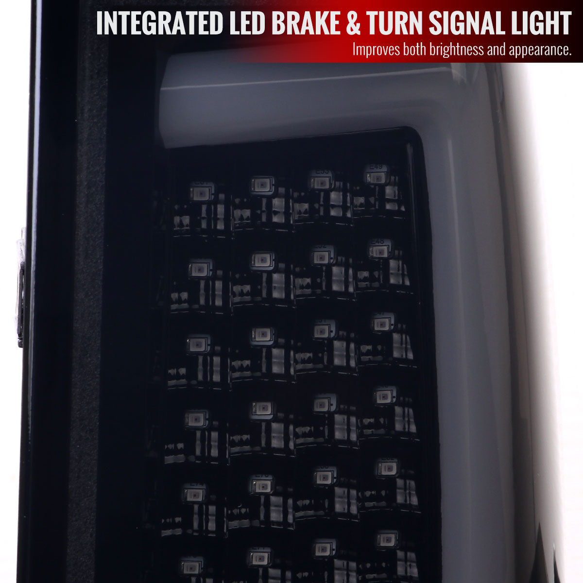 2004-2015 Nissan Titan LED Tail Lights with White LED Tube (Glossy Black Housing/Smoked Lens)