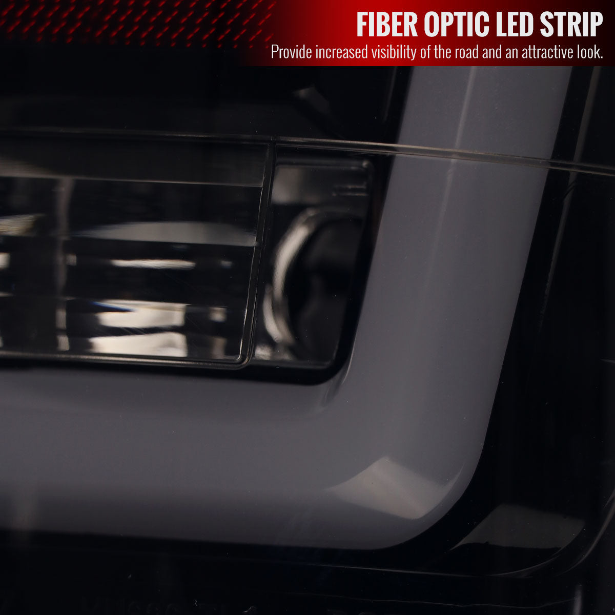 2004-2015 Nissan Titan LED Tail Lights with White LED Tube (Glossy Black Housing/Smoked Lens)