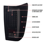 2004-2015 Nissan Titan LED Tail Lights with White LED Tube (Glossy Black Housing/Smoked Lens)