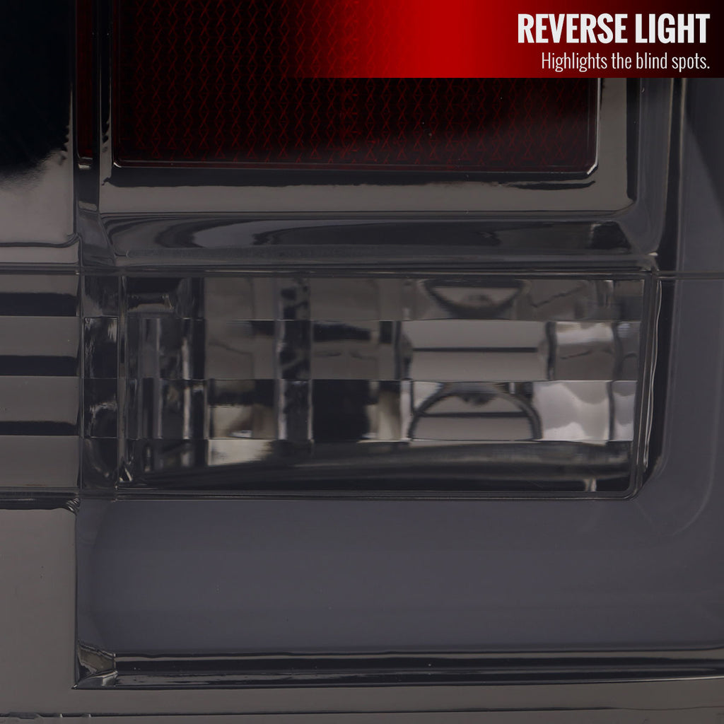 2004-2015 Nissan Titan LED Tail Lights with White LED Tube (Chrome Housing/Smoked Lens)