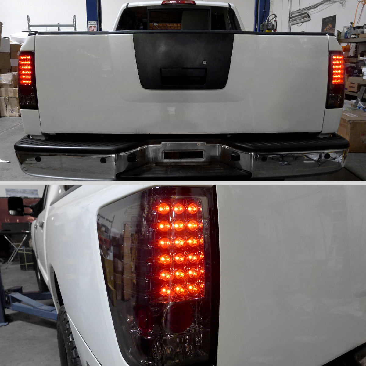 2004-2015 Nissan Titan LED Tail Lights (Chrome Housing/Smoked Lens)