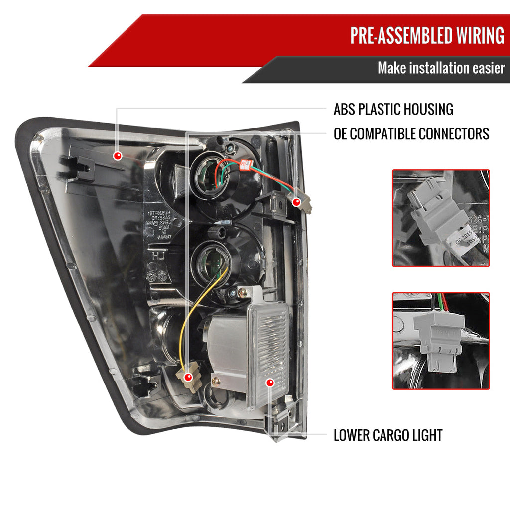 2004-2015 Nissan Titan LED Tail Lights (Chrome Housing/Smoked Lens)