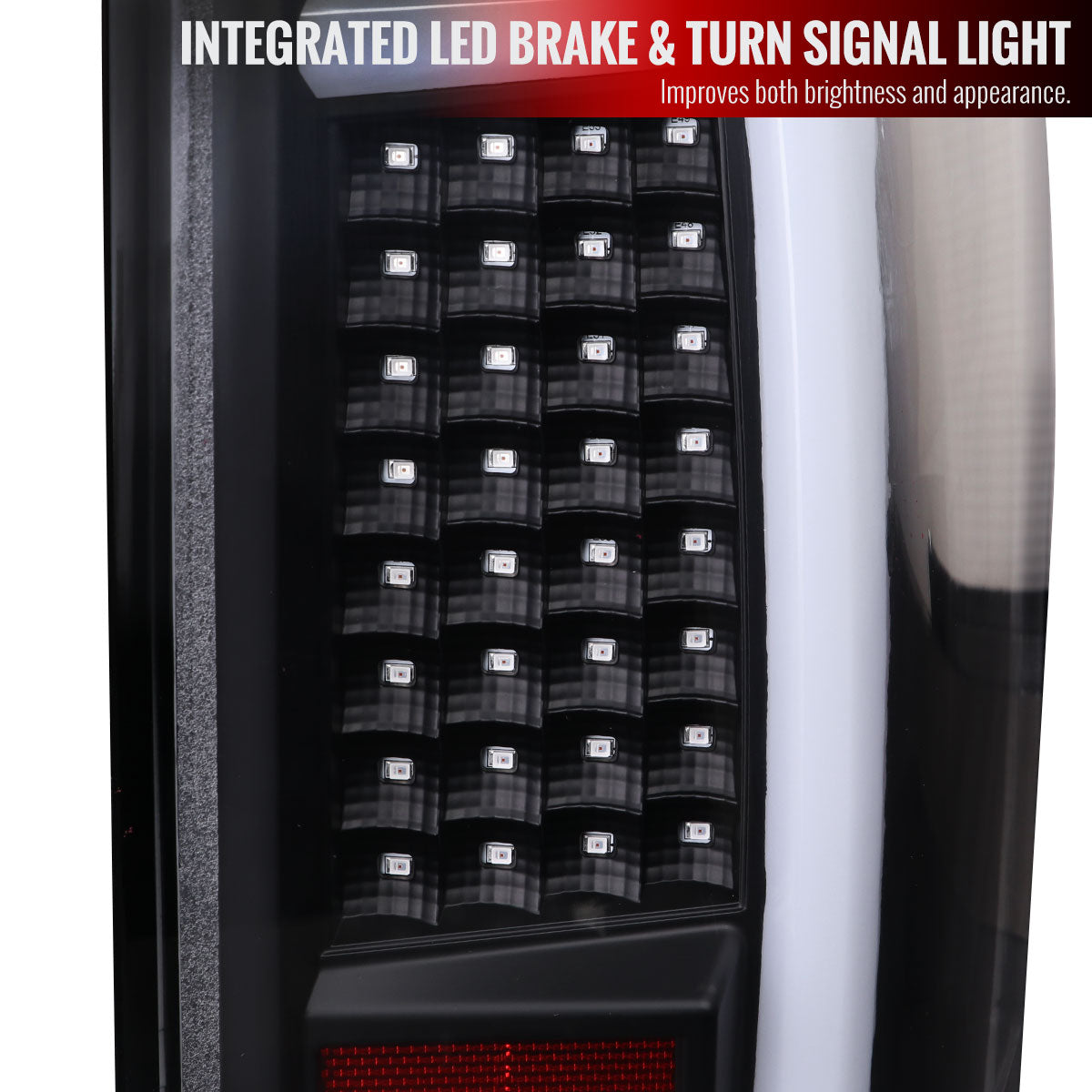 2004-2015 Nissan Titan LED Tail Lights with White LED Tube (Matte Black Housing/Clear Lens)