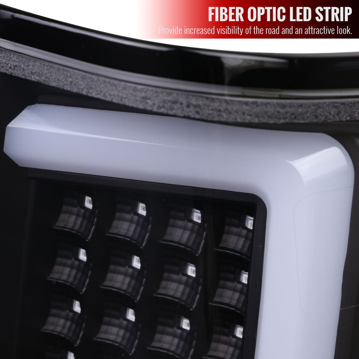 2004-2015 Nissan Titan LED Tail Lights with White LED Tube (Matte Black Housing/Clear Lens)