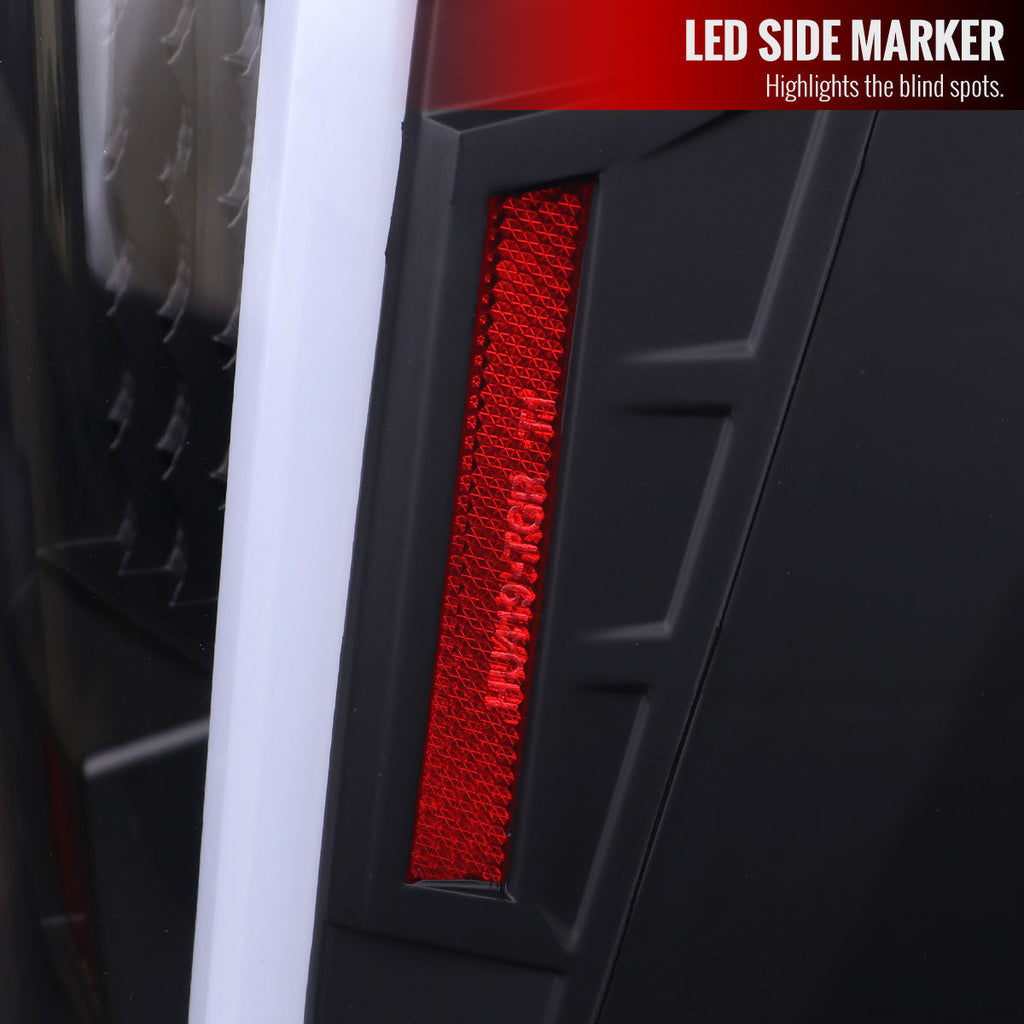 2004-2015 Nissan Titan LED Tail Lights with White LED Tube (Matte Black Housing/Clear Lens)