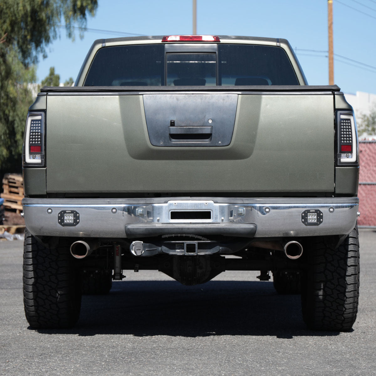2004-2015 Nissan Titan LED Tail Lights with White LED Tube (Matte Black Housing/Clear Lens)