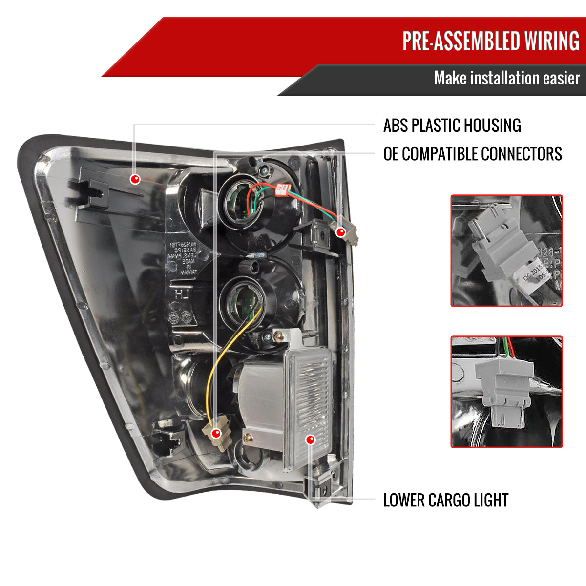 2004-2015 Nissan Titan LED Tail Lights (Matte Black Housing/Clear Lens)