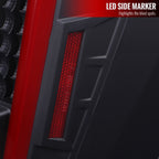 2004-2015 Nissan Titan LED Tail Lights with Red LED Tube (Matte Black Housing/Clear Lens)