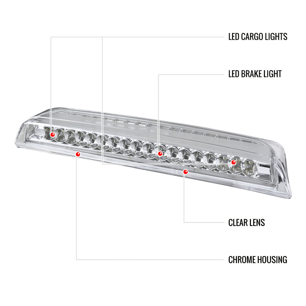 2004-2015 Nissan Titan LED 3rd Brake Light (Chrome Housing/Clear Lens)