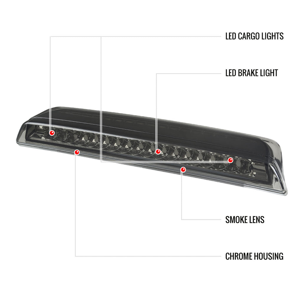 2004-2015 Nissan Titan LED 3rd Brake Light (Chrome Housing/Smoked Lens)