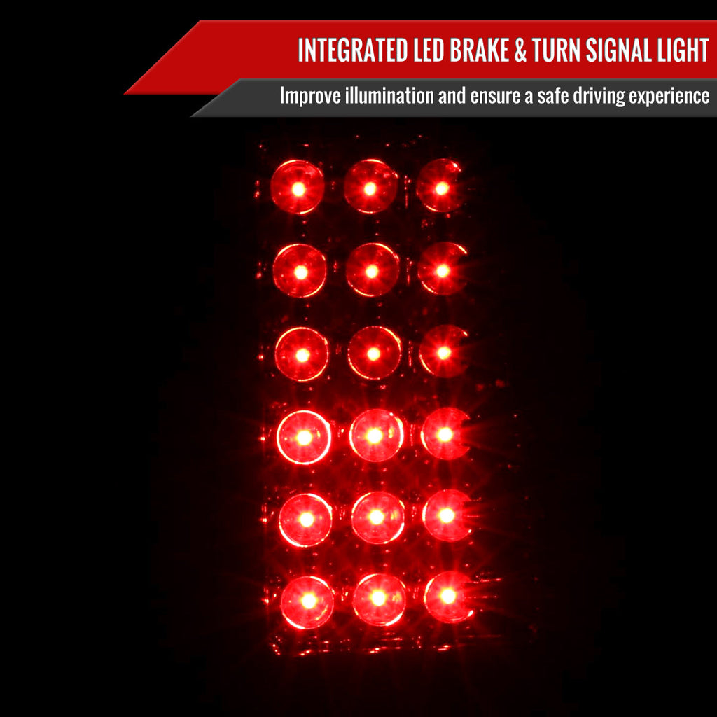2004-2015 Nissan Titan LED Tail Lights (Chrome Housing/Red Clear Lens)