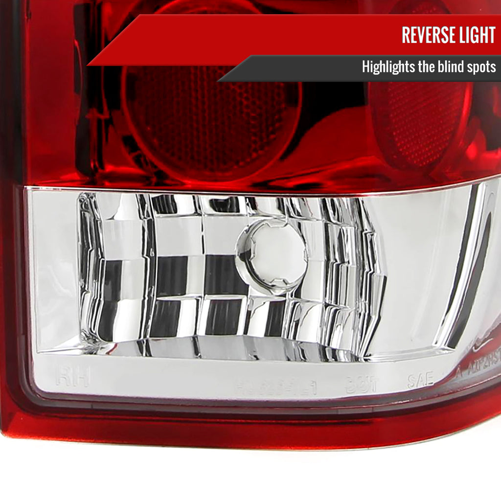 2004-2015 Nissan Titan LED Tail Lights (Chrome Housing/Red Clear Lens)