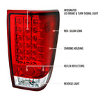 2004-2015 Nissan Titan LED Tail Lights (Chrome Housing/Red Clear Lens)