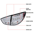 2010-2012 Hyundai Tucson LED Tail Lights (Chrome Housing/Clear Lens)