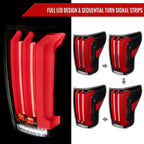 2007-2013 Toyota Tundra Sequential Red LED Bar Tail Lights (Glossy Black Housing/Clear Lens)