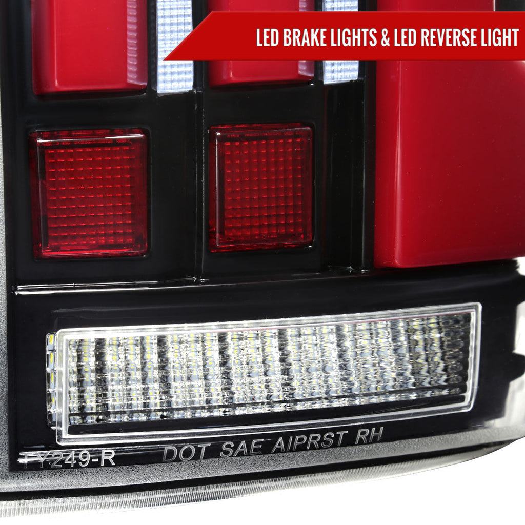 2007-2013 Toyota Tundra Sequential Red LED Bar Tail Lights (Glossy Black Housing/Clear Lens)