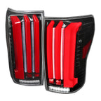 2007-2013 Toyota Tundra Sequential Red LED Bar Tail Lights (Glossy Black Housing/Clear Lens)