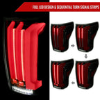 2007-2013 Toyota Tundra Sequential Red LED Bar Tail Lights (Glossy Black Housing/Smoked Lens)