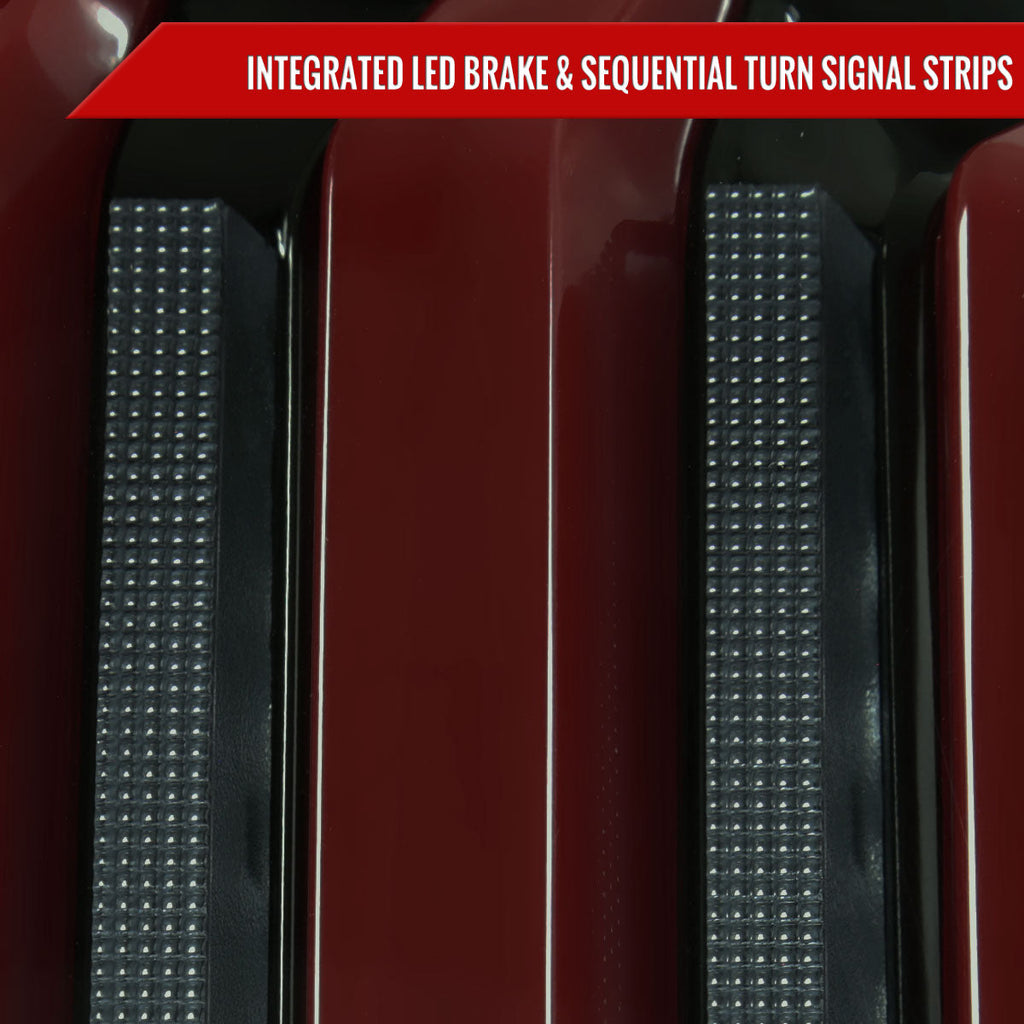 2007-2013 Toyota Tundra Sequential Red LED Bar Tail Lights (Glossy Black Housing/Smoked Lens)